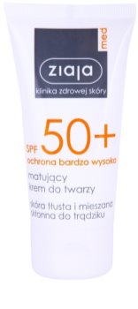 Ziaja Med Protecting UVA + UVB zmatňujúci opaľovací krém na tvár SPF 50+