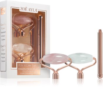 Zoë Ayla Luxurious Rose & Clear Quartz Roller masážny valček (na tvár) + náhradná hlavica