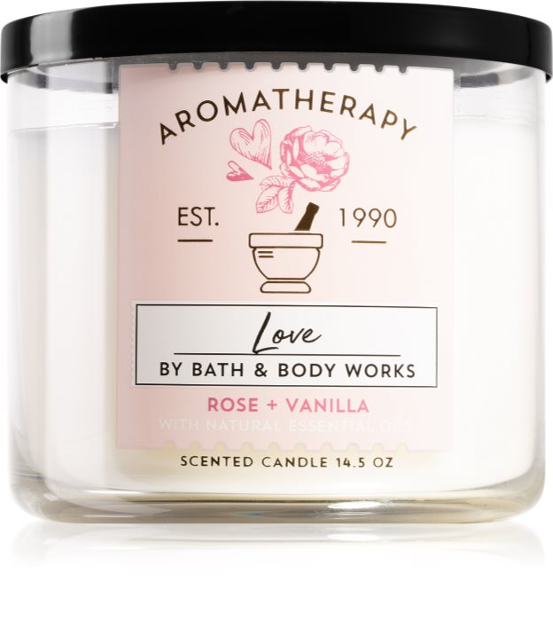 Bath & Body Works Aromatherapy Rose & Vanilla scented candle notino.co.uk