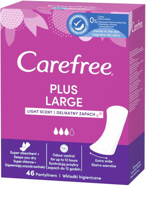 Carefree Plus Large Light Scent panty liners notino.co.uk