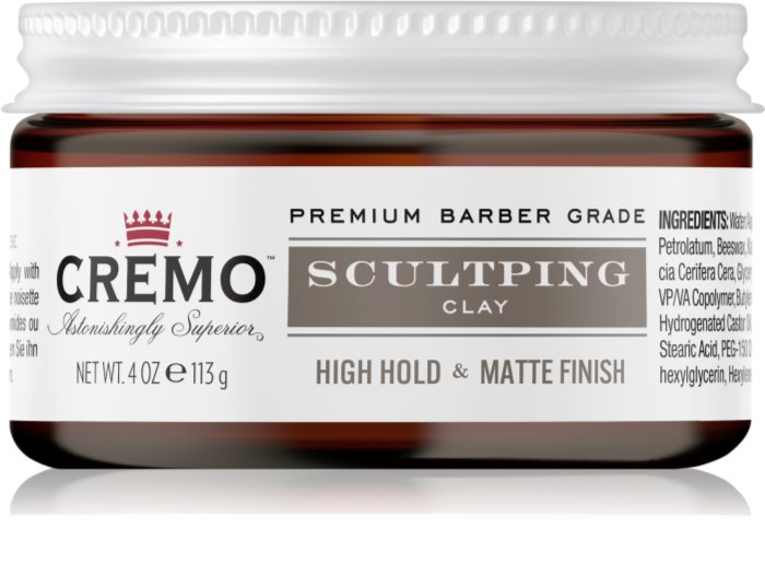 Cremo Hair Styling Sculpting Clay High Hold Styling Clay with Extra