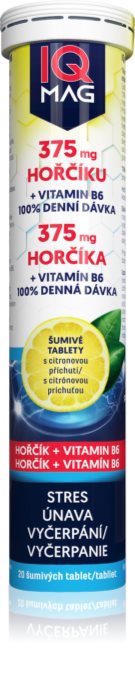 IQ Mag Hořčík 375mg + B6 šumivé tablety s vysokým obsahem hořčíku ...