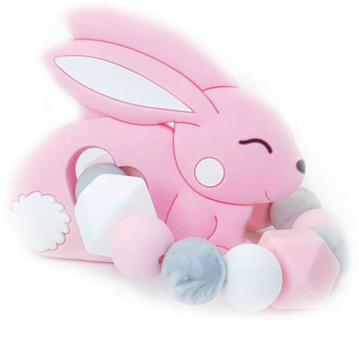 KidPro Pacifier Holder Pink Bunny клипс за биберон notino.bg