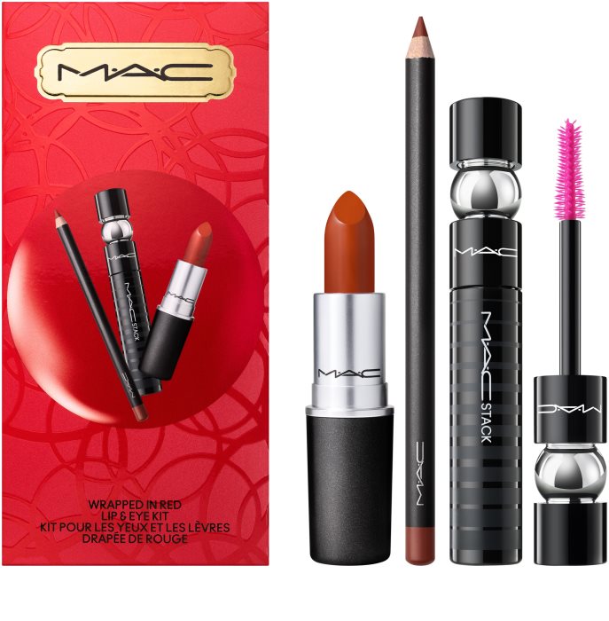 MAC Cosmetics Bubbles & Bows Wrapped In Red Lip & Eye Kit coffret cadeau notino.be