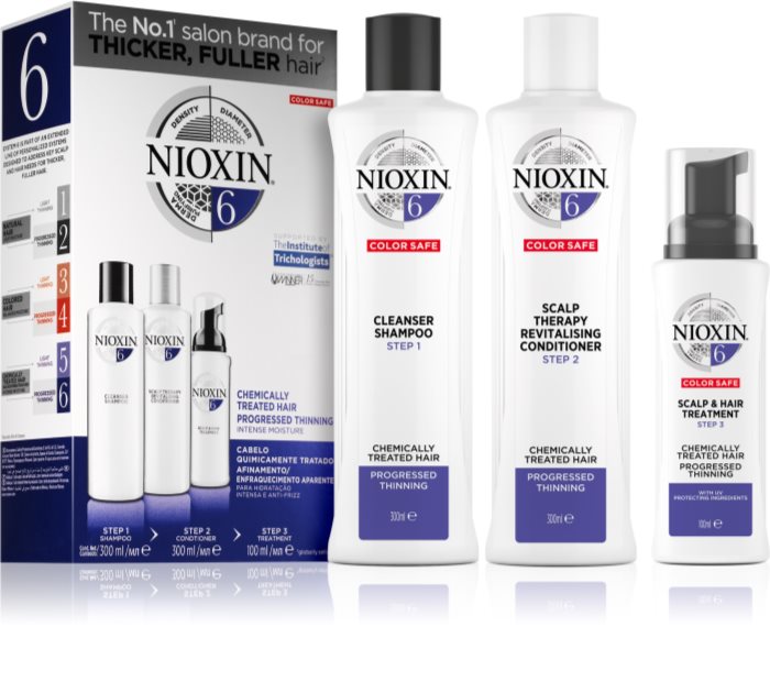 Nioxin System 6 Color Safe Chemically Treated Hair Gift Set For ...