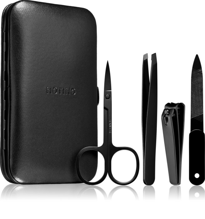 Nécessaire De Voyage Vintage Pour Homme – Kit De Coiffure Et Manucure En étui Cuir Noir