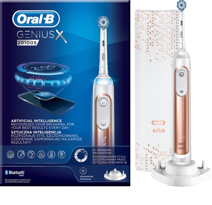 Oral B GeniusX 20100S Rose Gold Electric Toothbrush notino.co.uk