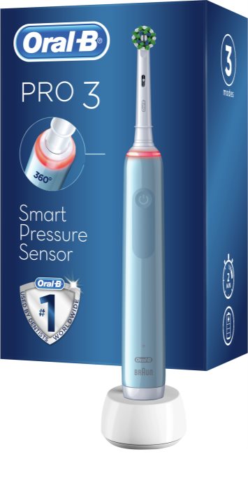 Oral B Pro3 3000 Cross Action Blue Electric Toothbrush | Notino.co.uk