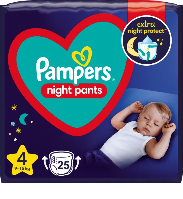 Pampers Night Pants Size 4 plenkové kalhotky na noc notino.cz