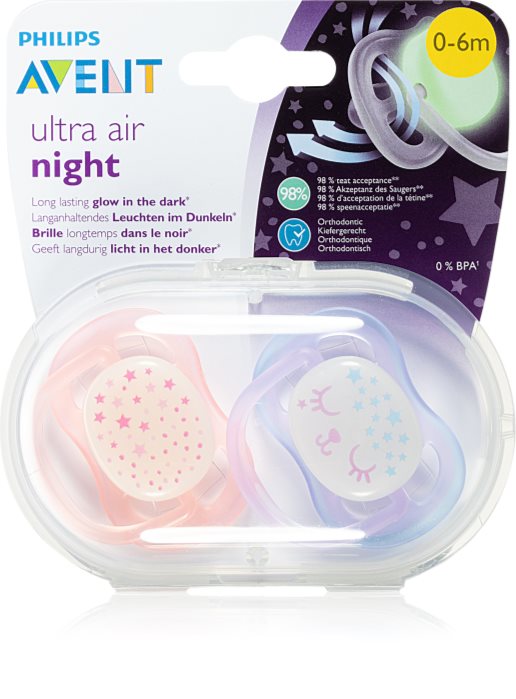 Philips Avent Soother Ultra Air Night 06 m dummy notino.co.uk