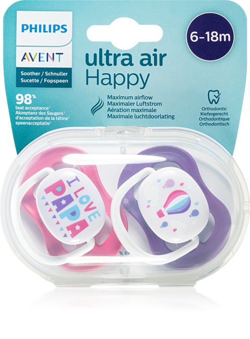 Philips Avent Soother Ultra Air Happy 6 18 m ciuccio notino.it