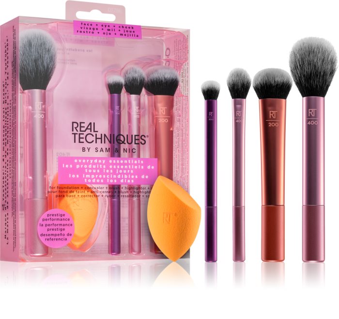 Real Techniques Everyday Essentials set de pincéis notino.pt