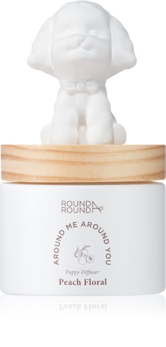 ROUND A‘ROUND Puppy Happy Poodle Peach Floral aroma diffuser with ...