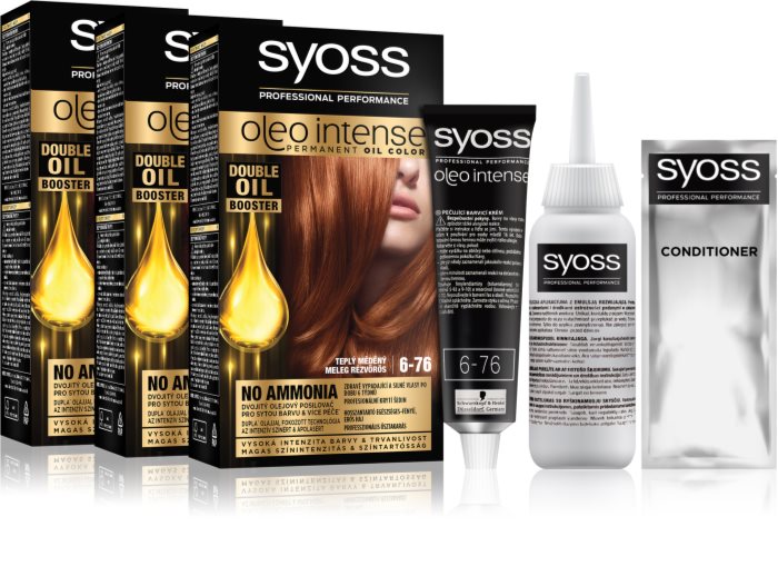 Syoss Oleo Intense Permanent hårfärgningsmedel 6-76 Warm Copper ...