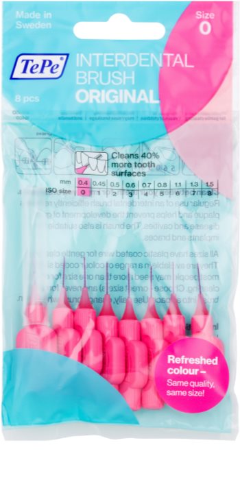 Brossettes Interdentaires TePe Originales, Bleu 0.6mm ISO 3, 1 Sachet