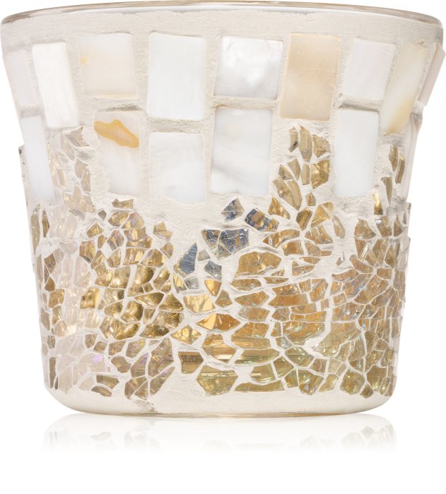 Yankee Candle Gold and Pearl Mosaic glass votive candle holder notino