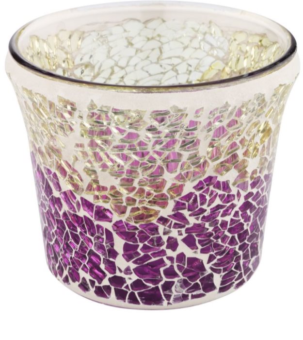 Yankee Candle Purple & Gold Crackle Glass Votive Candle Holder notino
