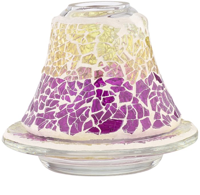 Yankee Candle Purple & Gold Crackle Candle shade and tray for Scented
