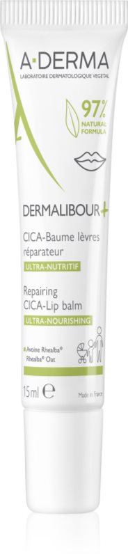 A-Derma Dermalibour+ balsam de buze nutritiv cu efect de hidratare 15 ml