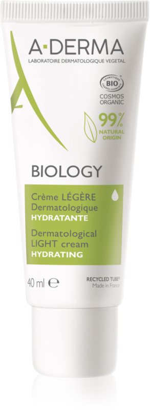 A-Derma Biology crema hidratanta usoara pentru piele normală și mixtă 40 ml