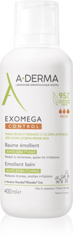 A-Derma Exomega Control Emollient Balm balsam pentru ten uscat și sensibil 400 ml