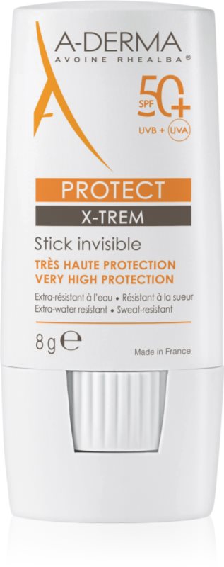 A-Derma Protect X-Trem Invisible Stick stick protector pentru zonele sensibile SPF 50+ 8 g