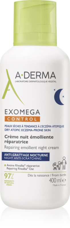 A-Derma Exomega Control Repairing Emollient Night Cream crema regeneratoare de noapte contra zgârierii