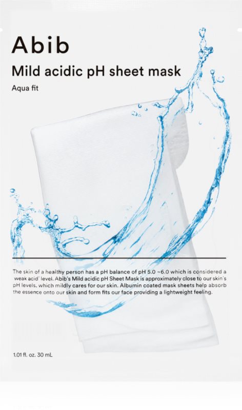 Abib Mild Acidic pH Sheet Mask Aqua Fit masca pentru celule pentru o hidratare intensa 30 ml