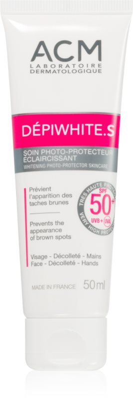 ACM Dépiwhite S cremă protectoare pentru fata si decolteu SPF 50+ 50 ml