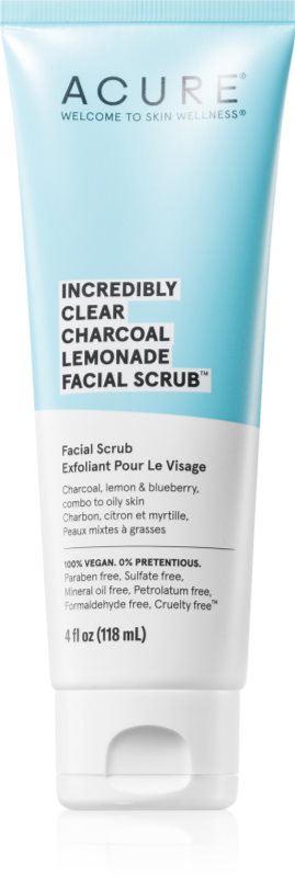 ACURE Incredibly Clear Charcoal Lemonade exfoliant facial 118 ml