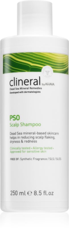 AHAVA Clineral PSO sampon cu efect calmant pentru un scalp uscat, atenueaza senzatia de mancarime 250 ml