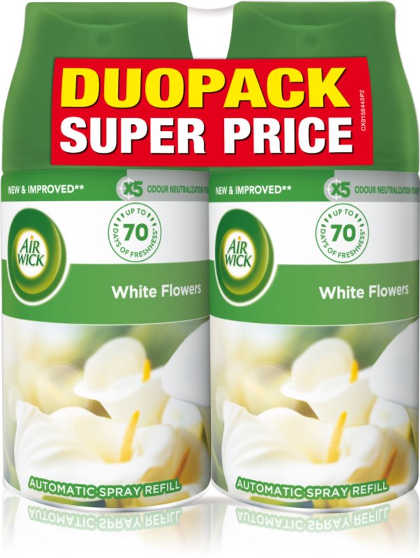 Air Wick Freshmatic White Flowers odorizant de camera rezervă cu parfum DUO 2x250 ml