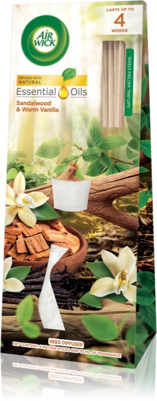 Air Wick Essential Oils Sandalwood & Warm Vanilla aroma difuzor cu rezervã 30 ml