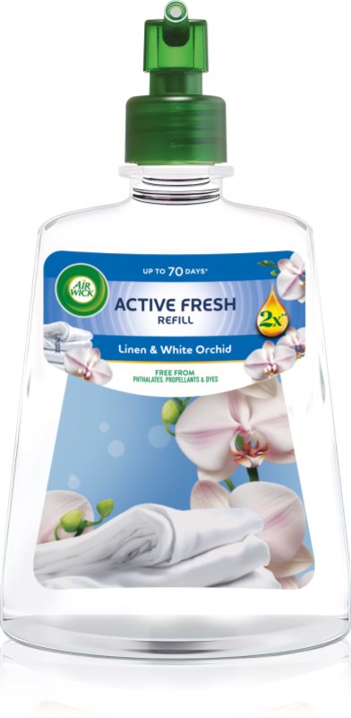 Air Wick Active Fresh Linen & White Orchid odorizant de camera rezervă 228 ml