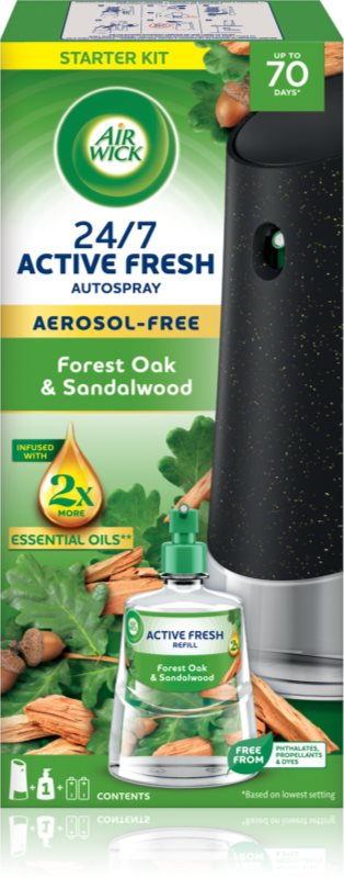 Air Wick Active Fresh Forest Oak & Sandalwood odorizant de aer automat cu reîncărcare 228 ml