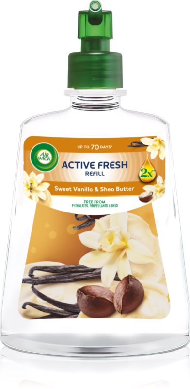 Air Wick Active Fresh Sweet Vanilla & Shea Butter odorizant de camera rezervă 228 ml