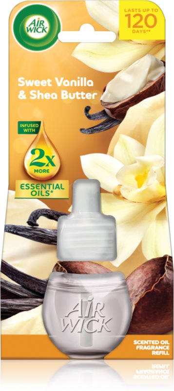 Air Wick Essential Oils Sweet Vanilla & Shea Butter rezervă pentru difuzorul electric 19 ml