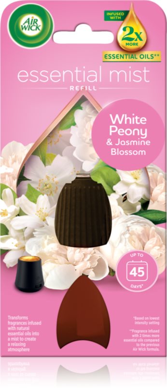Air Wick Essential Mist White Peony & Jasmine Blossom reumplere în aroma difuzoarelor 20 ml