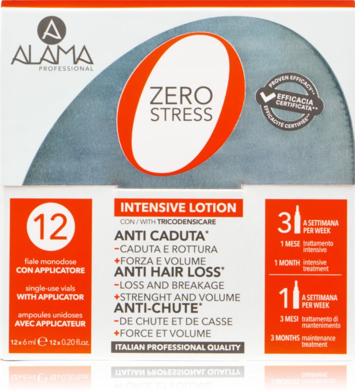 Alama Professional Zero Stress Intensive Hair Loss Lotion fiole impotriva caderii parului 12x6 ml