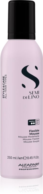 Alfaparf Milano Semi di Lino Style&Care Flexible Mousse spuma pentru fixare naturala si stralucire cu filtru UV 250 ml
