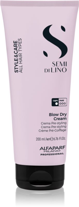 Alfaparf Milano Semi di Lino Style&Care Blow Dry Cream cremă protectoare pentru accelerarea uscării prin suflare pentru toate tipurile de păr 200 ml