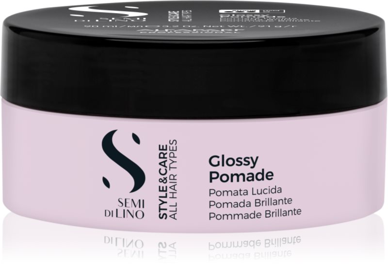 Alfaparf Milano Semi di Lino Style&Care Glossy Pomade pomadă modelatoare cu ceară, pentru definirea și modelarea coafurii lucios 100 ml