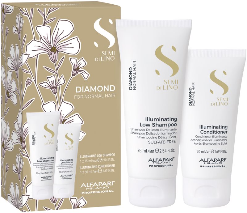 Alfaparf Milano Semi di Lino Diamond Minisize Kit Set de călătorii pentru o stralucire puternica