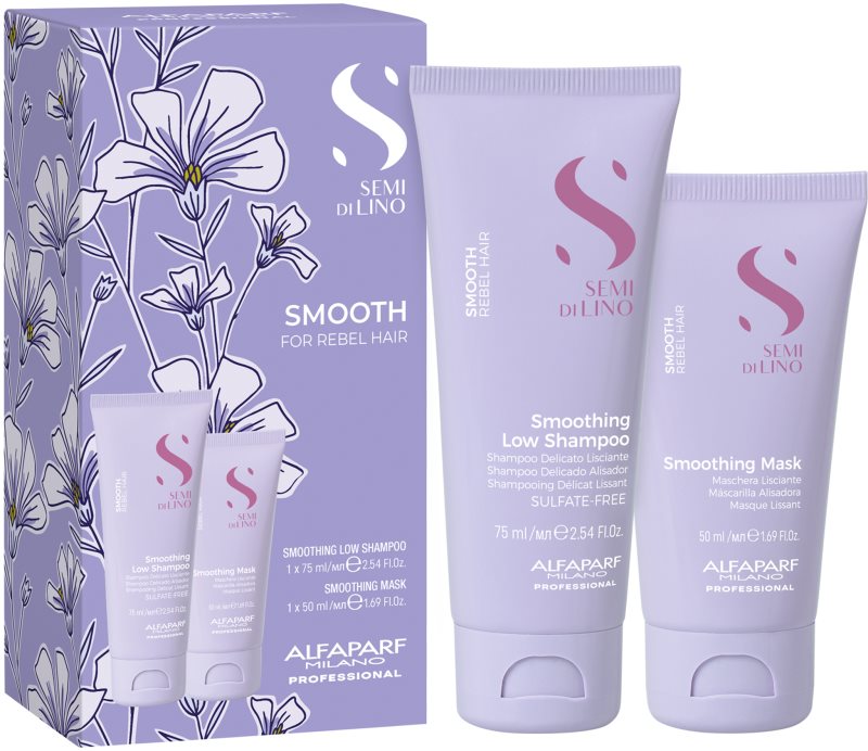 Alfaparf Milano Semi di Lino Smooth Minisize Kit Set de călătorii pentru par indisciplinat
