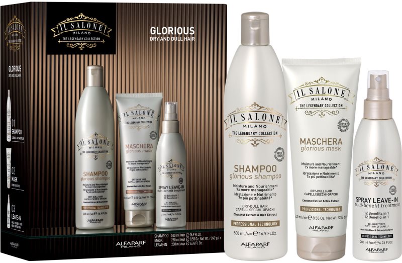 Alfaparf Milano Il Salone Milano Glorious Kit set cadou pentru păr uscat și deteriorat
