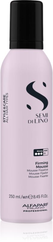 Alfaparf Milano Semi di Lino Style&Care Firming mousse spuma pentru fixare puternica pentru păr 250 ml
