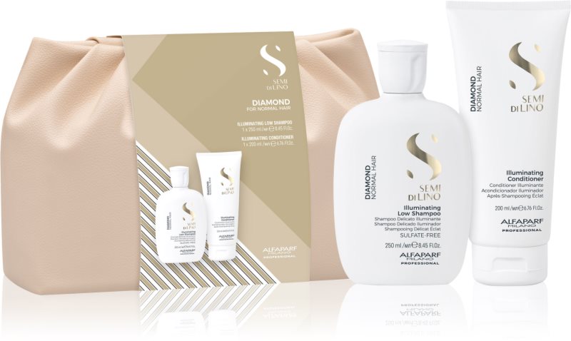 Alfaparf Milano Semi di Lino Diamond Duo Kit set cadou pentru luminozitate si hidratare 2 buc
