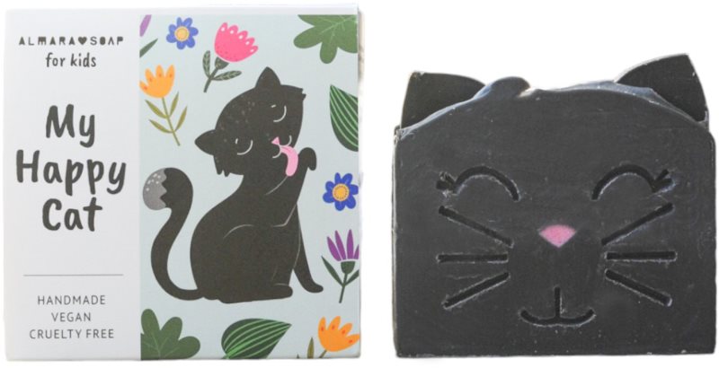 Almara Soap My Happy Cat sãpun lucrat manual cu arome de piersici pentru copii 100 g
