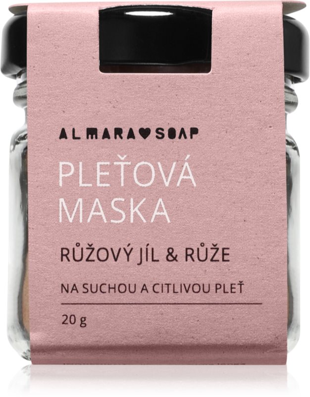 Almara Soap Face Pink Clay & Rose masca calmanta pentru fata pentru piele foarte uscata si sensibila 20 g
