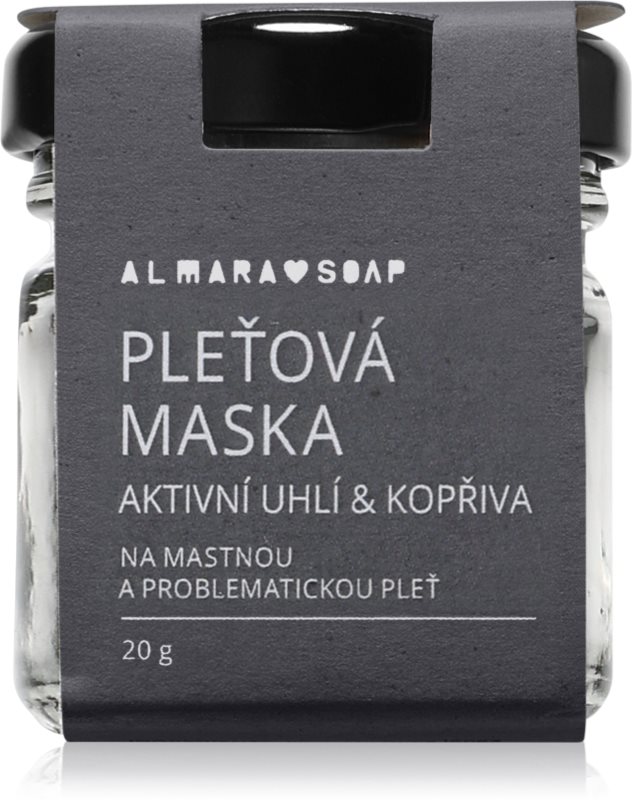 Almara Soap Face Active Charcoal & Nettle mască pentru față pentru ten gras si problematic 20 g